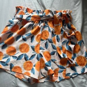SHEIN High Waist Orange and Blue Shorts